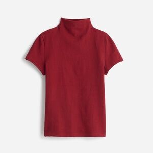 Madewell Short-Sleeve Mockneck Tee in Claret